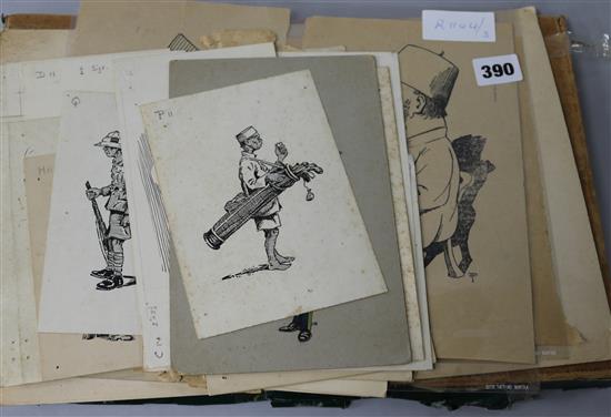 A collection of drawings and caricatures from WWI